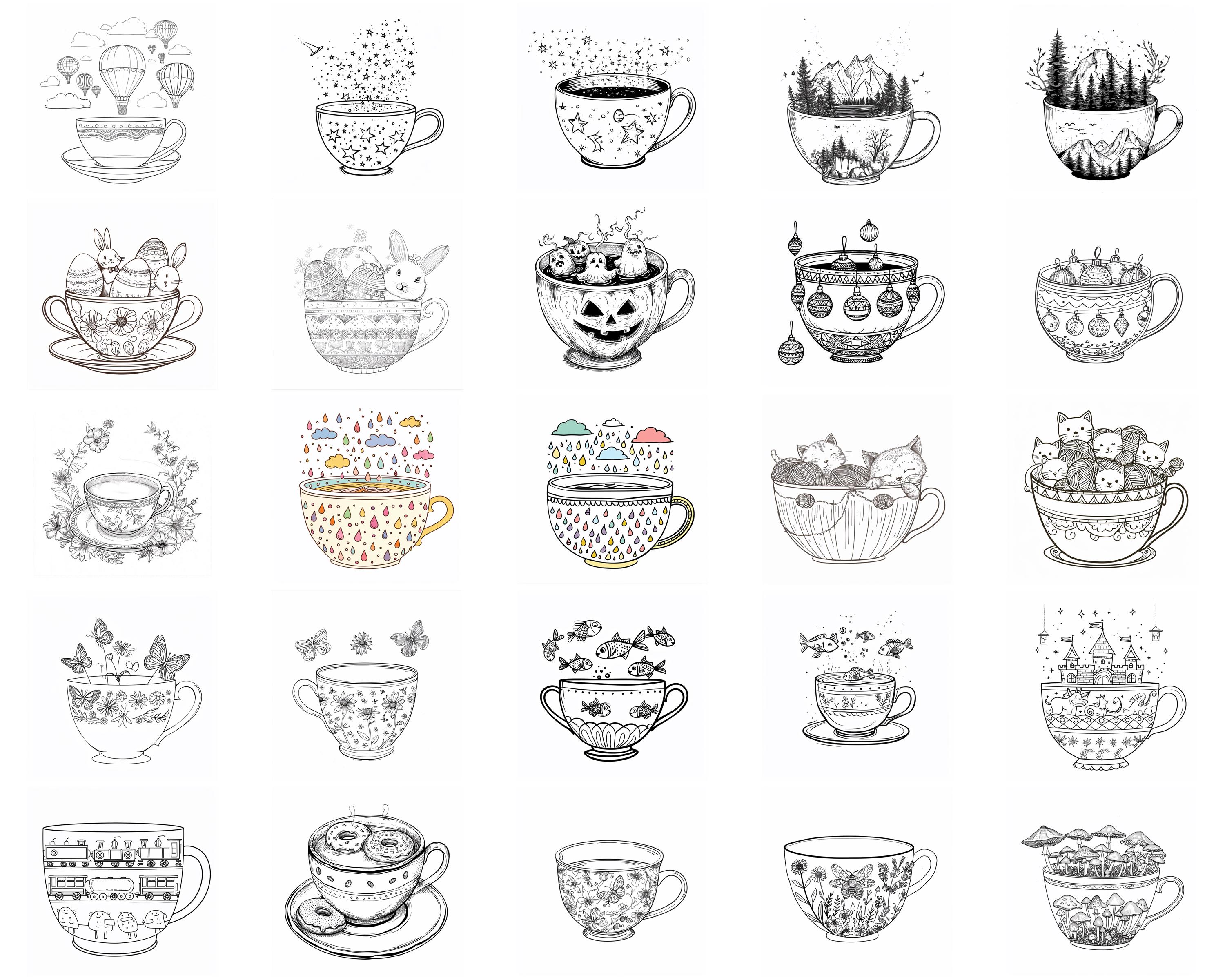 128+ Teacup Procreate Brush Set | Stamps for Procreate | Instant ...