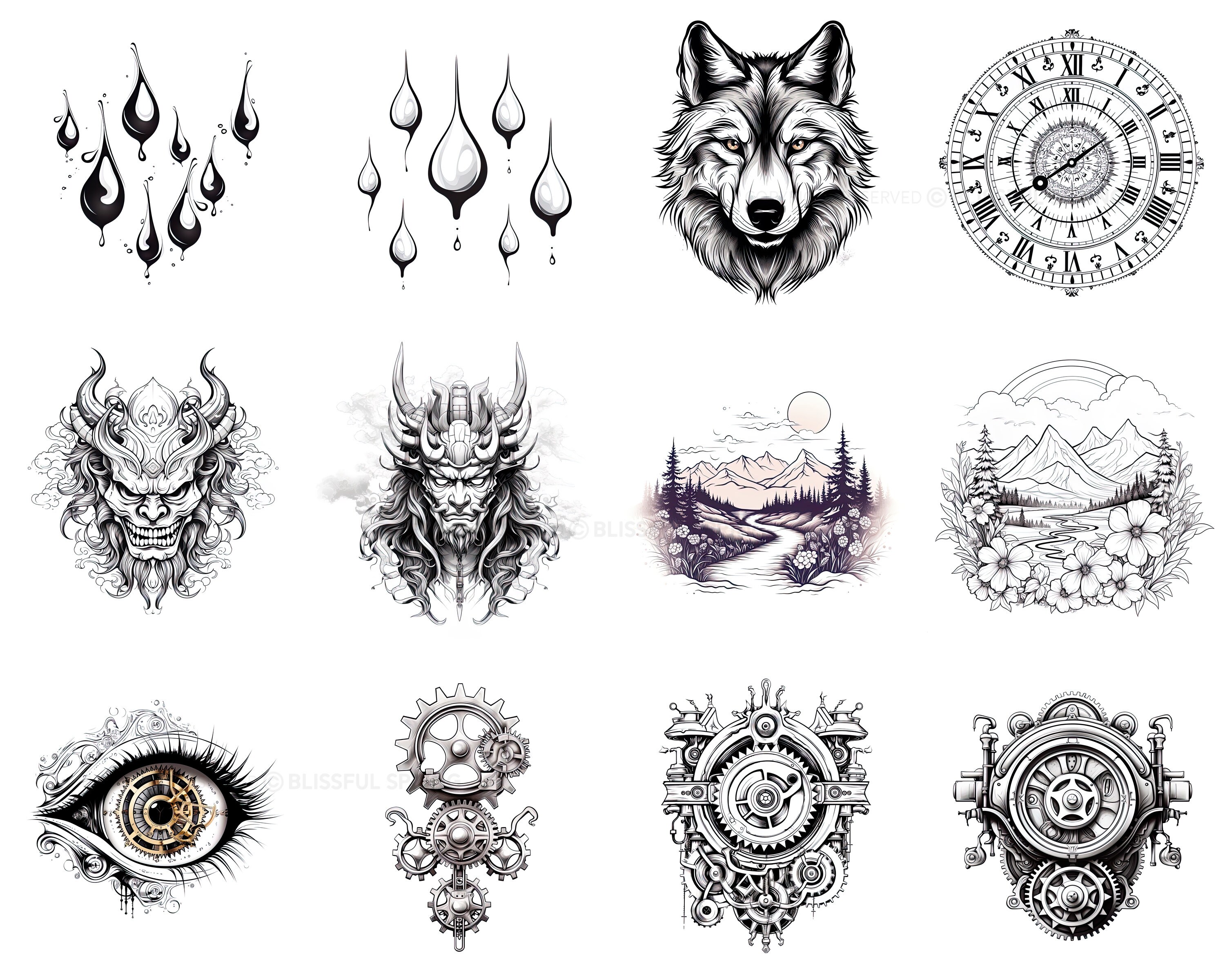 100+ Realism Tattoo Procreate Brush Set | Unique Tattoo Style Stamp ...