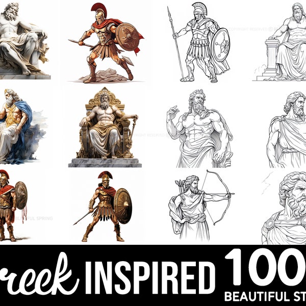 100+ Greek Inspired Procreate Brush Set | Unique Stamp Brushes | Instant Digital Download