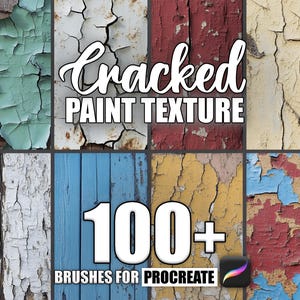Cracked Paint Procreate Brushes: 100+ Seamless Texture Patterns (Digital Download)