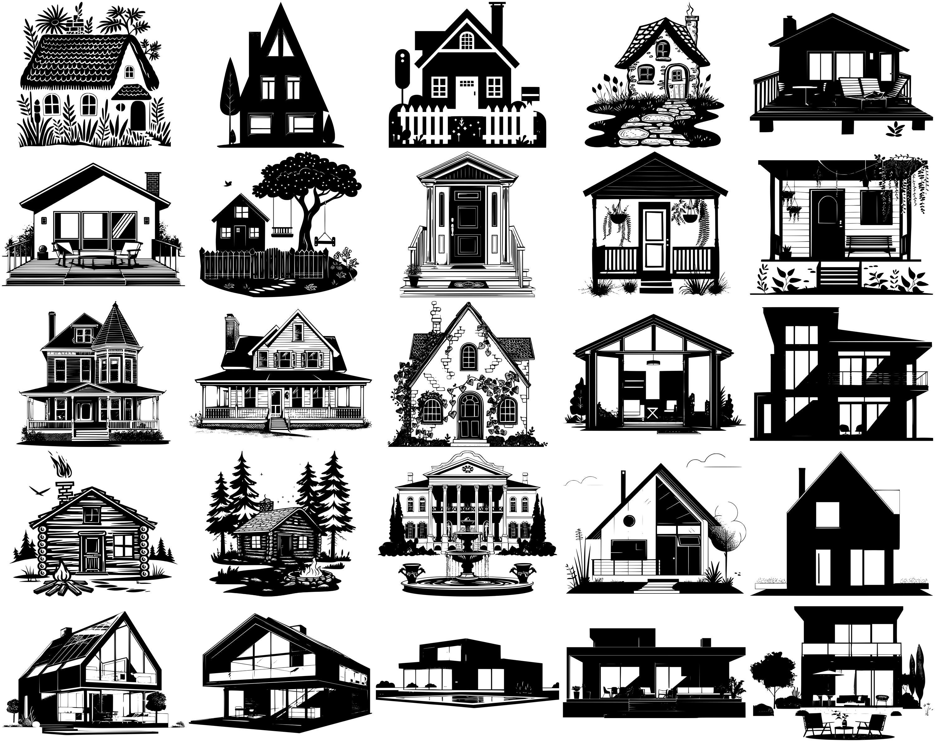 House SVG Bundle, Set of 100, Instant Digital Download Svg Png Dxf Eps ...