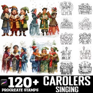 128+ Carolers Singing Procreate Brush Set | Stamps for Procreate ...