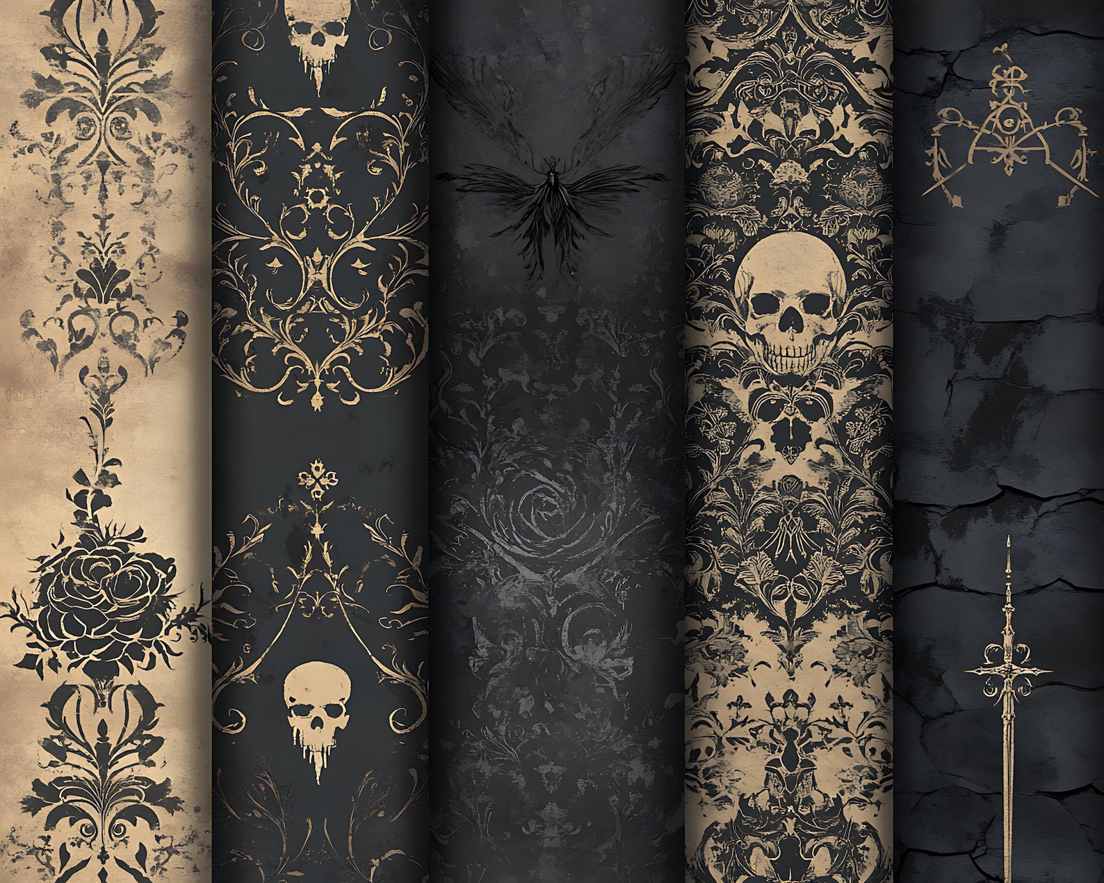 100+ Gothic Texture Procreate Brushes: Seamless Patterns (instant ...