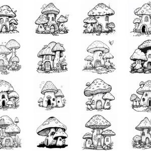 135+ Mushroom House Procreate Brush Set | Stamps for Procreate ...