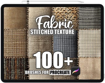 100+ Stitched Fabric Texture Procreate Brushes: Seamless Patterns (Instant Download)
