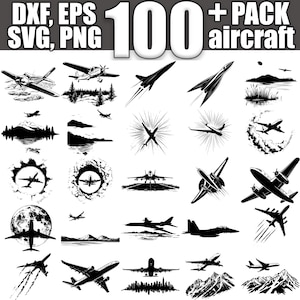 Aircraft SVG Bundle, Set of 100, Instant Digital Download svg png dxf eps