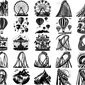 Fair Rides Svg Carnival Rides SVG Bundle, Set of 100, Instant Digital Download Svg Png ...