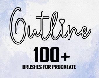 Pinceles para Procreate: Más de 100 pinceles monolineales para contorno (descarga digital)