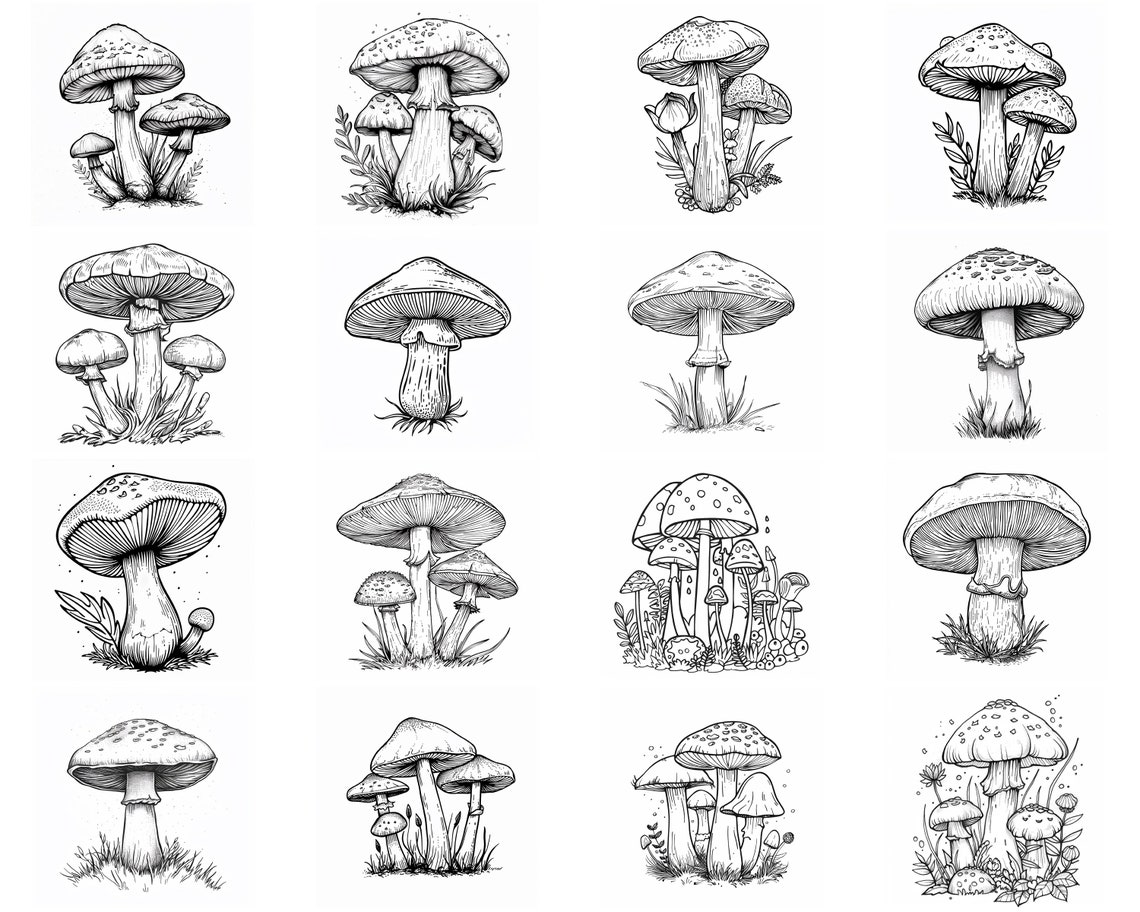 145+ Mushroom Procreate Brush Set | Stamps for Procreate | Instant ...