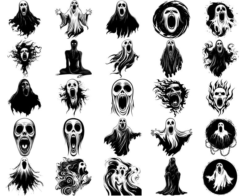 Ghost Chapes Ghost Scream SVG Bundle, Set of 100, Instant Digital Download Svg Png ...