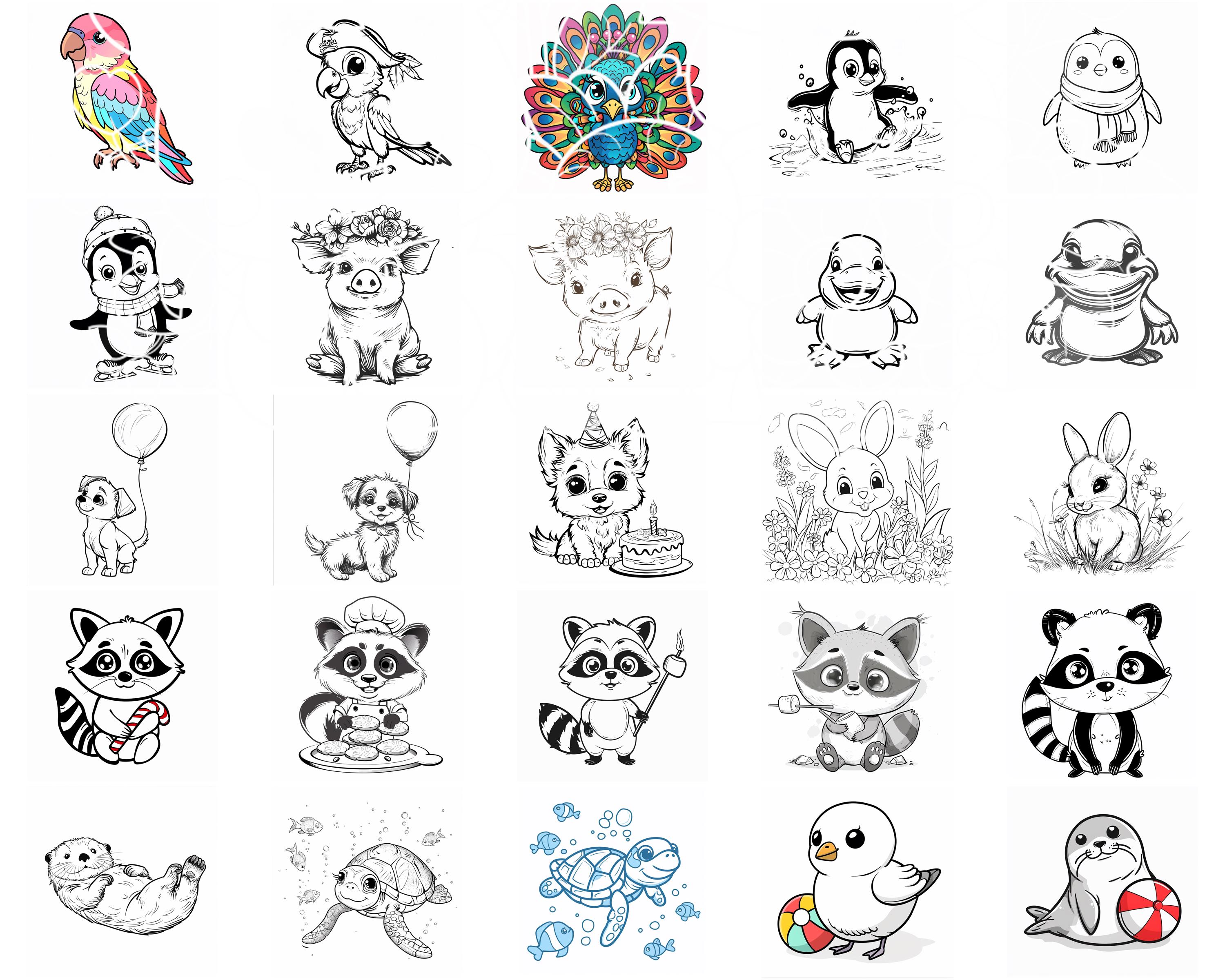 150+ Kawaii Animals Procreate Brush Set | Stamps for Procreate ...