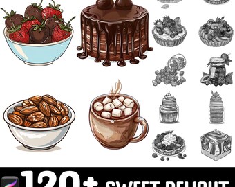 Más de 100 pinceles Sweet Delight para Procreate / Pinceles para sellos para Procreate / Descarga digital instantánea