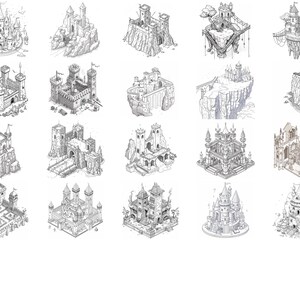 100+ Isometric Castle Procreate Brush Set | Procreate Stamp Brushes ...