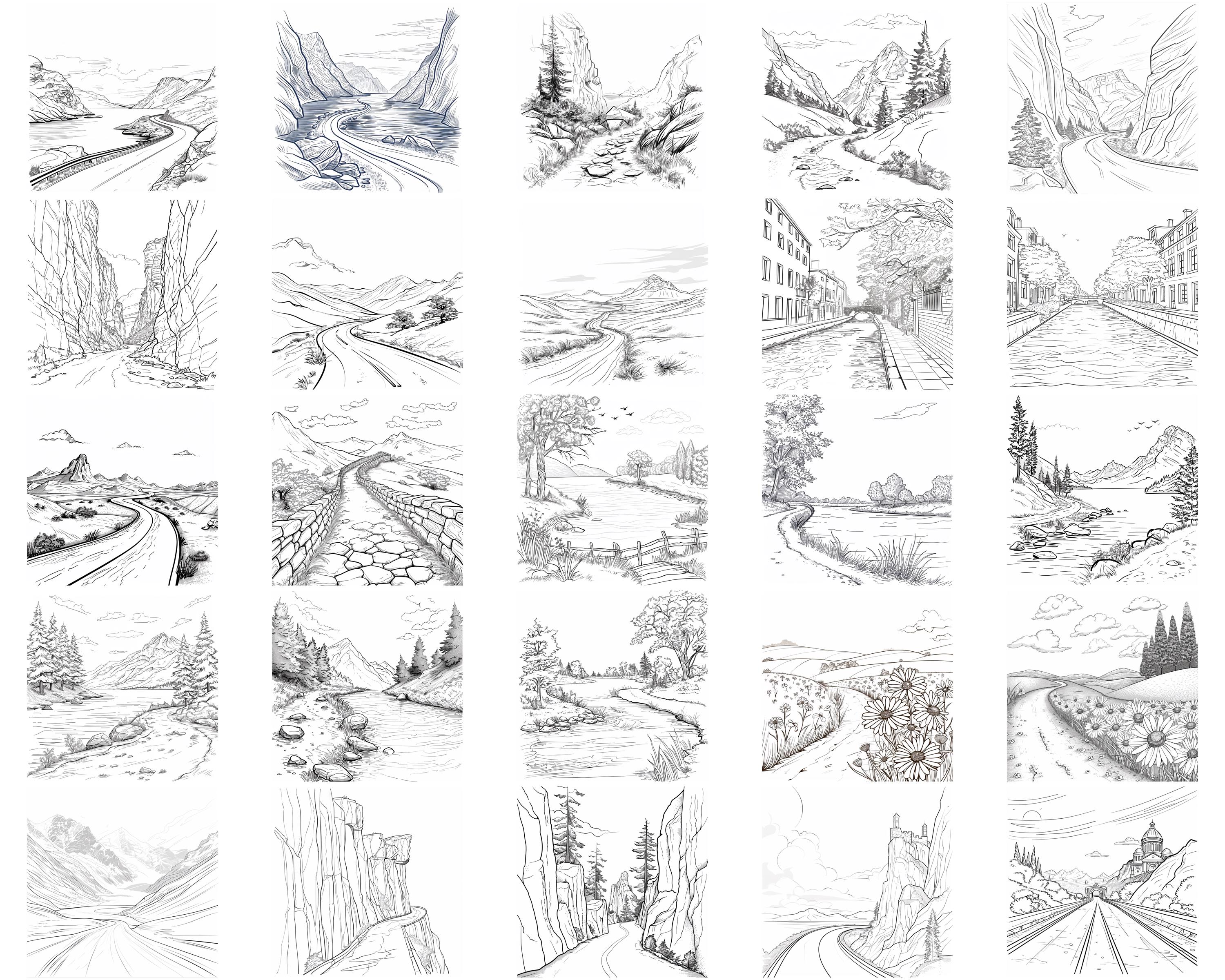 128+ Scenic Route Drive Procreate Brush Set | Stamps for Procreate ...