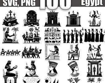 Ancient Egypt SVG Bundle, Set of 100, Instant Digital Download svg png dxf eps
