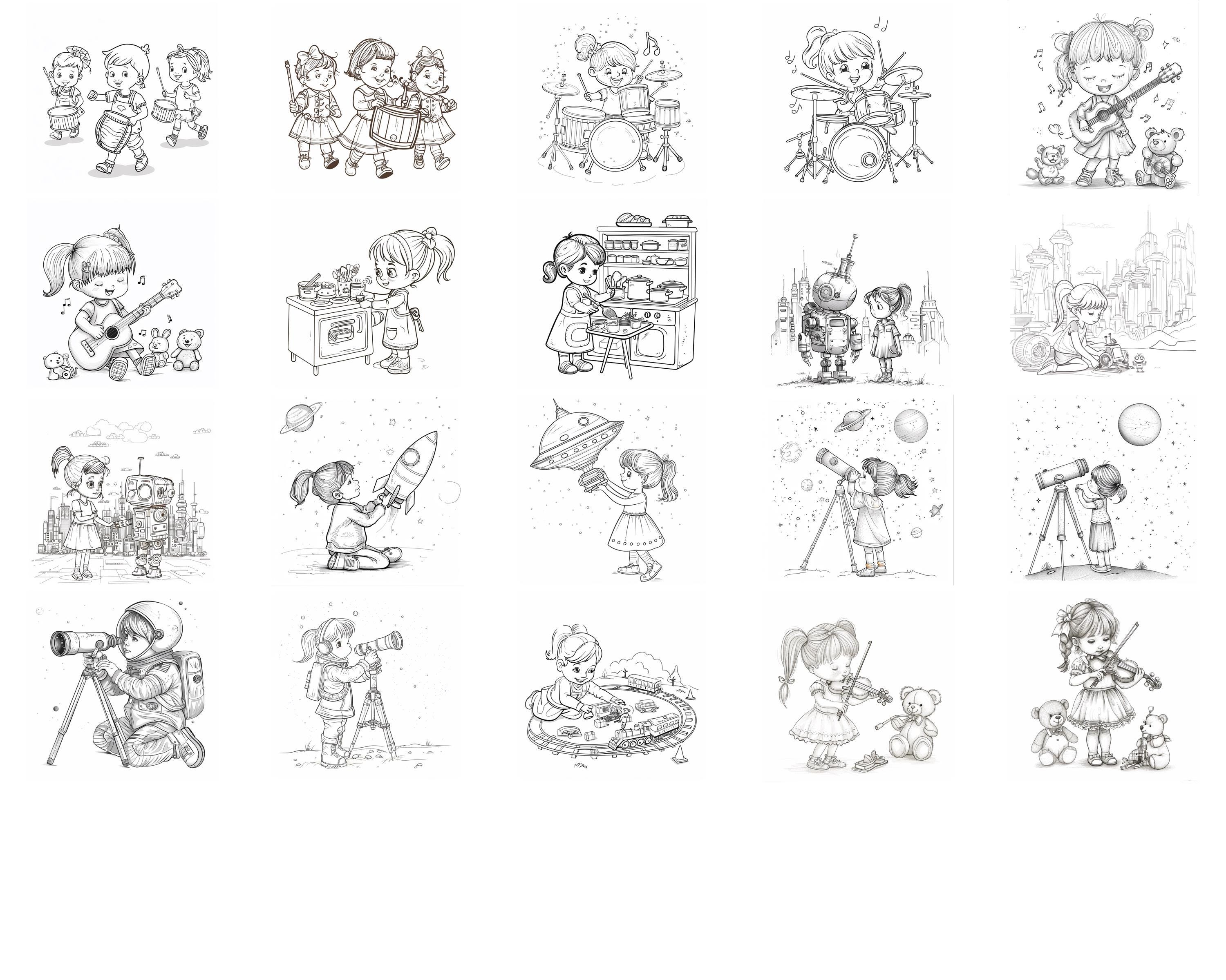 128+ Quirky Little Girl Procreate Brush Set | Stamps for Procreate ...