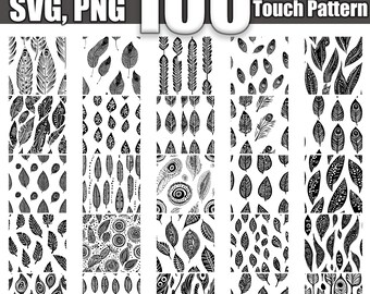 Paquete SVG de patrones de plumas: 100 diseños sin costuras (descarga digital)