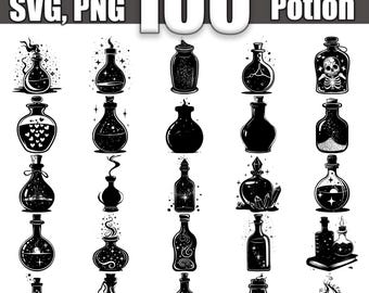 Magic Potion SVG Bundle, Set of 100, Instant Digital Download svg png dxf eps
