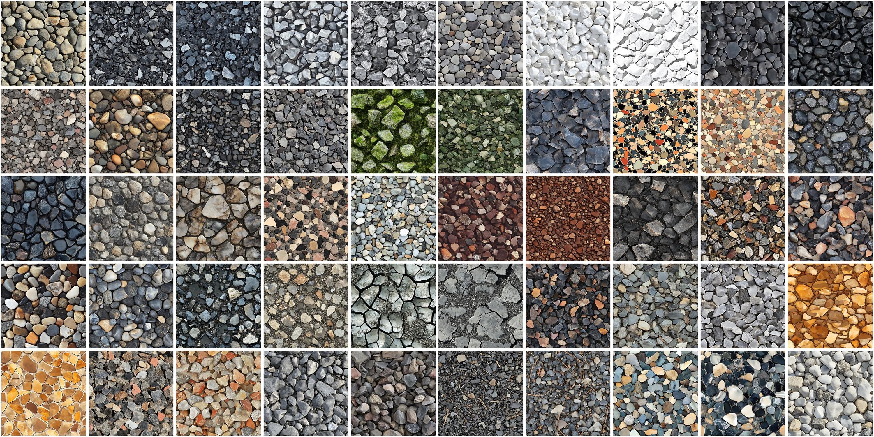 Gravel Texture Procreate Brushes: 100+ Seamless Stone Patterns (instant ...