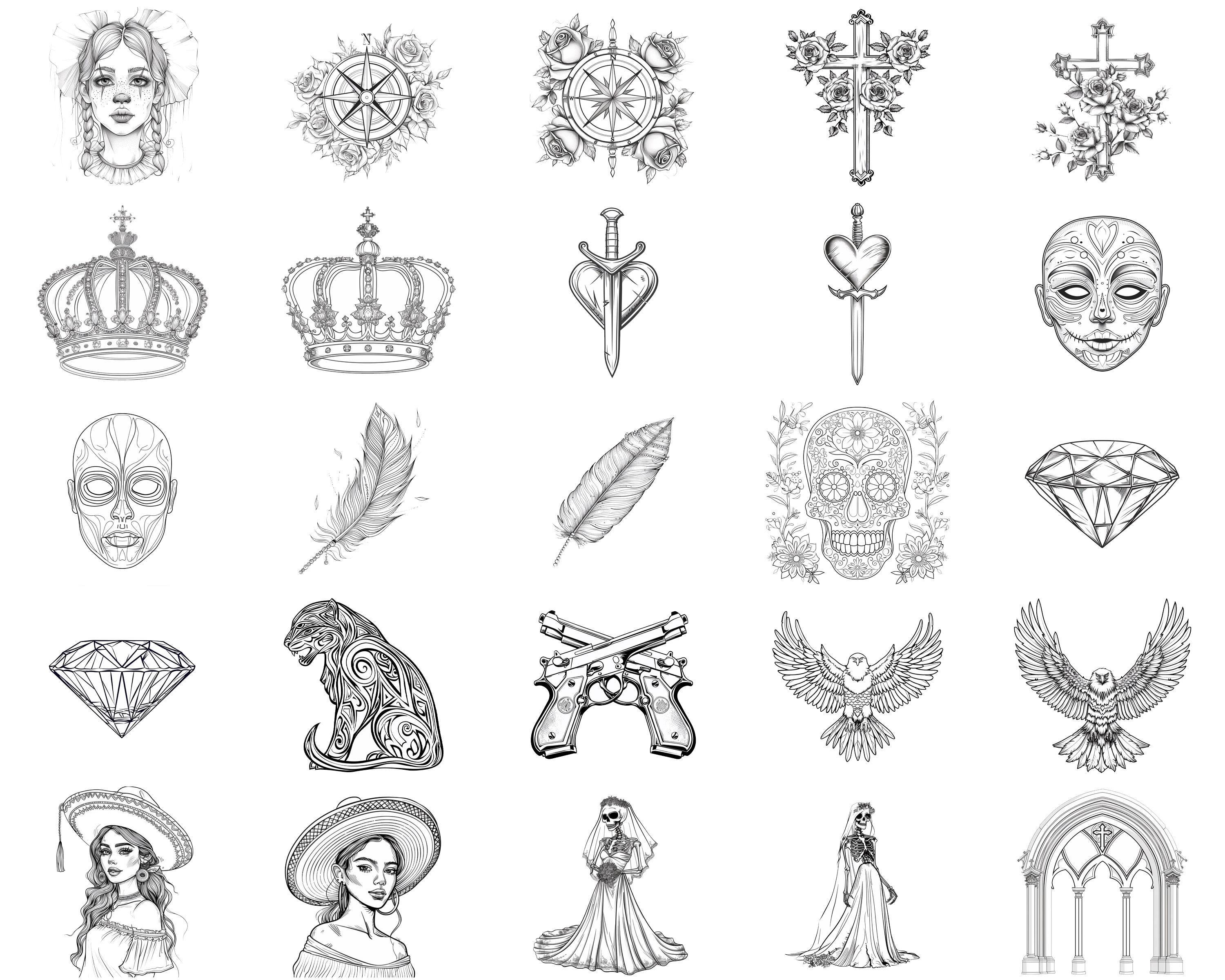 100+ Chicano Tattoo Procreate Brush Set | Procreate Stamp Brushes ...