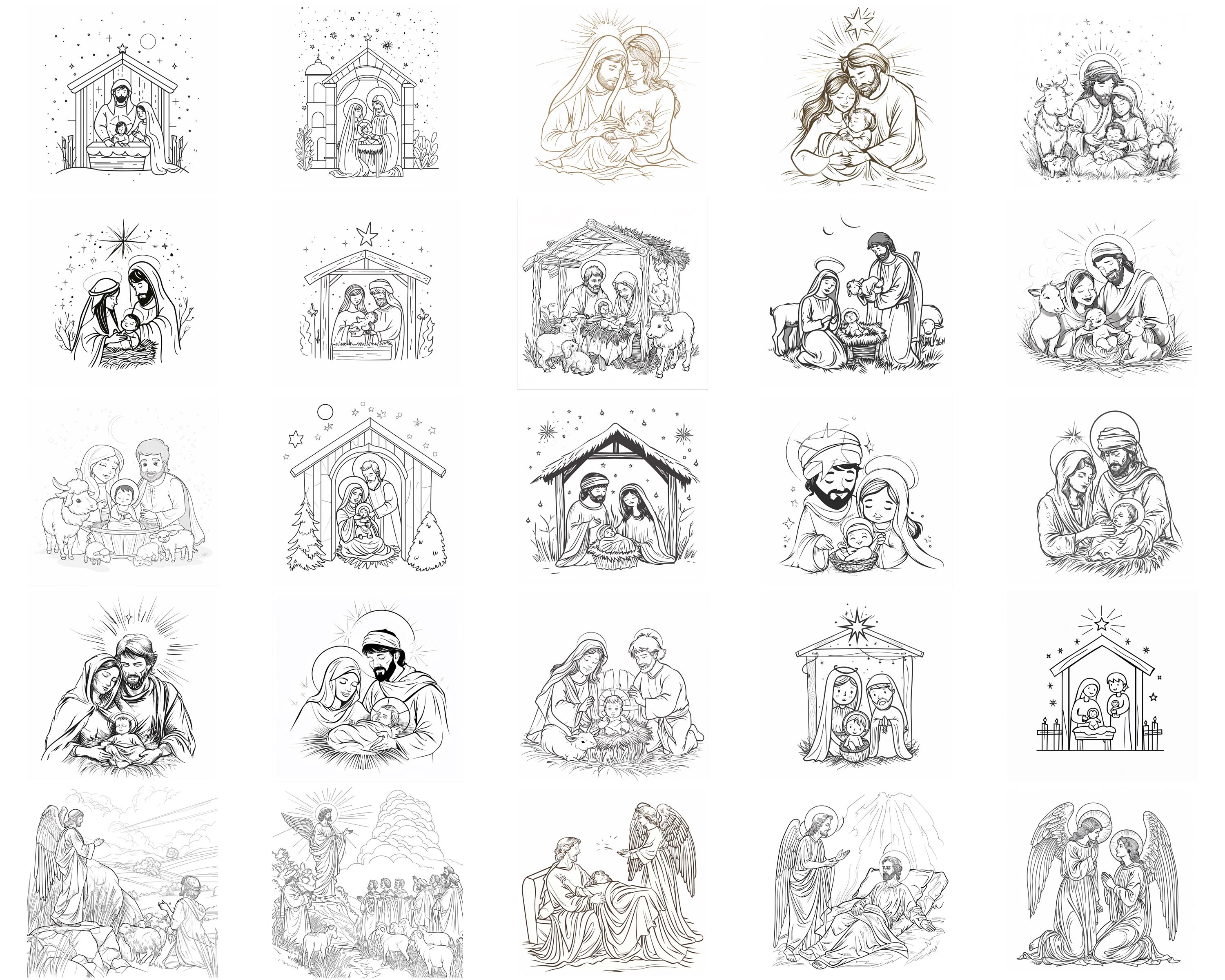 128+ Nativity Scene Procreate Brush Set | Stamps for Procreate ...