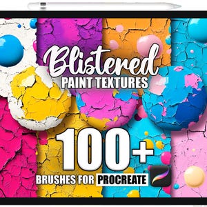 Blistered Paint Texture Procreate Brushes: 100+ Seamless Patterns (Instant Download)