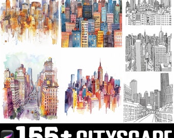 155+ City Scape Procreate Brush Set | Stamps For Procreate | Instant Digital Download
