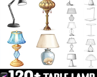 128+ Table Lamp Procreate Brush Set | Stamps For Procreate | Instant Digital Download