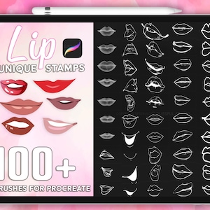 Procreate Lips stamps brushes, Lip Guide Brushes for Procreate, Instant download