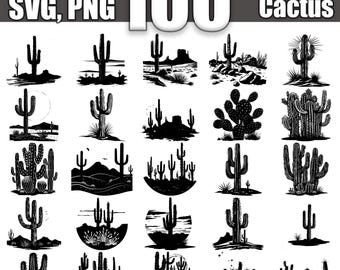 Desert Cactus SVG Bundle: 100 Southwestern Designs (Digital Download)