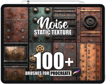 100+ Steampunk Metal Texture Procreate Brushes: Seamless Industrial Patterns (Digital Download)