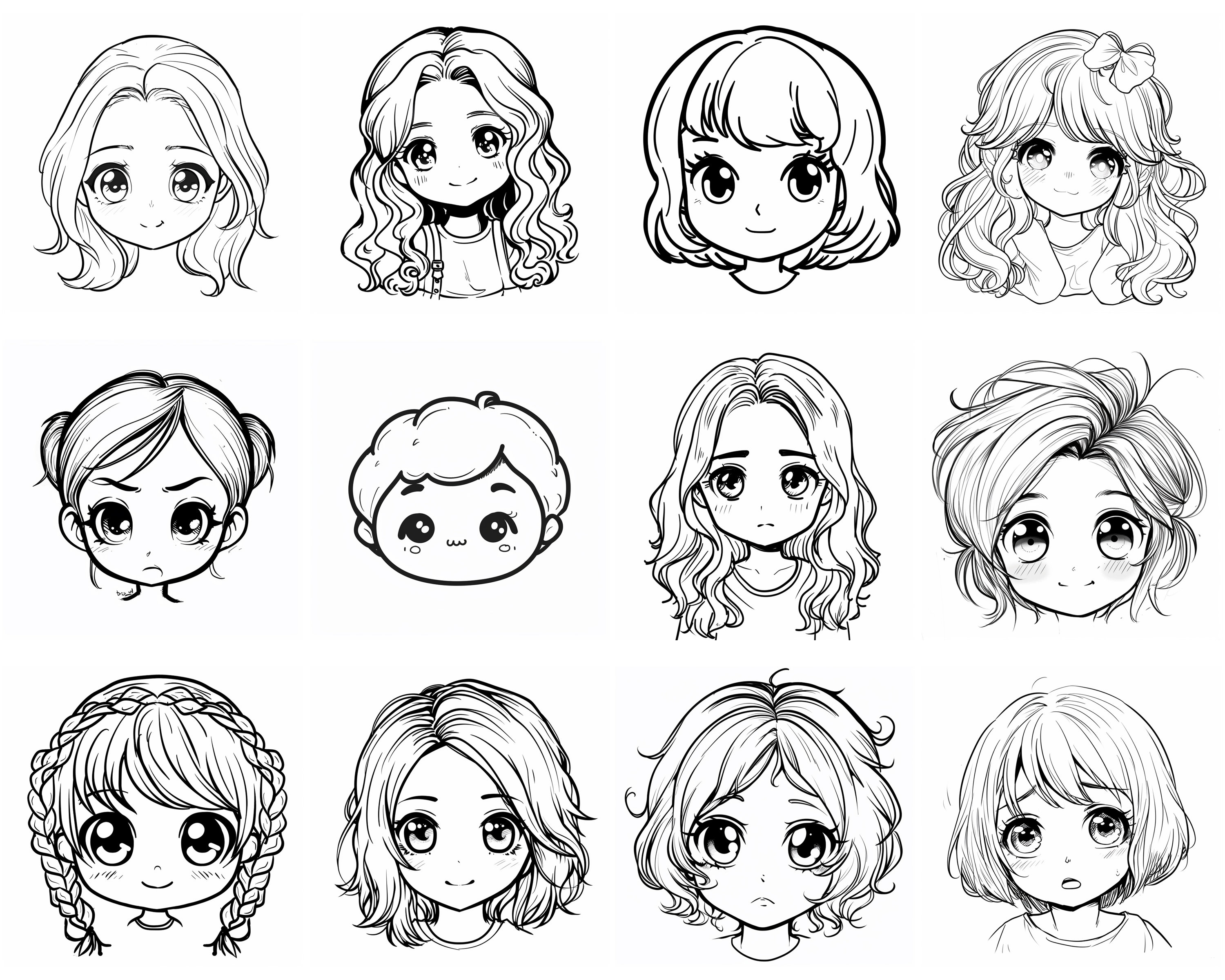 151+ Chibi Face Procreate Brush Set | Stamps for Procreate | Instant ...
