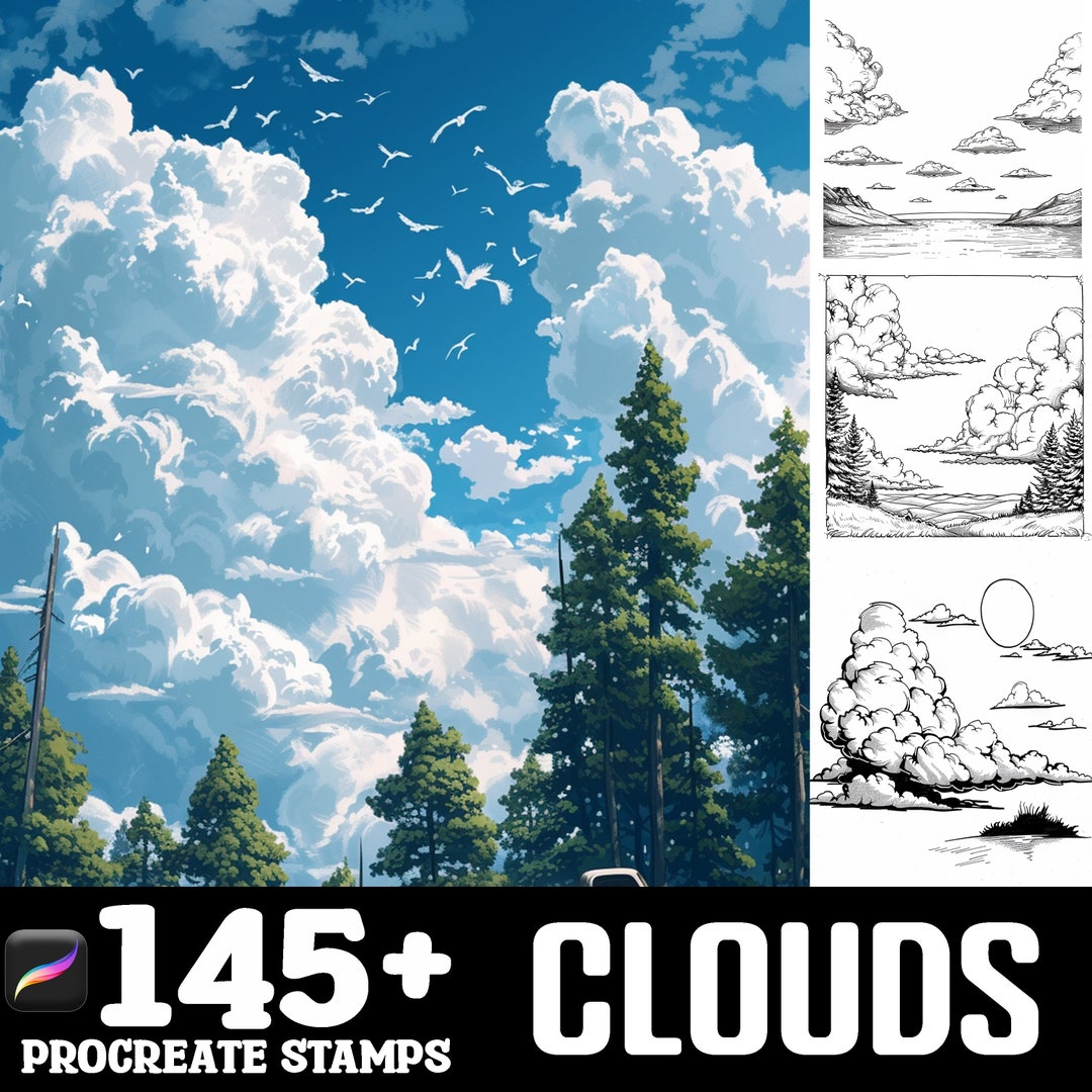 145+ Clouds Procreate Brush Set | Stamps for Procreate | Instant ...