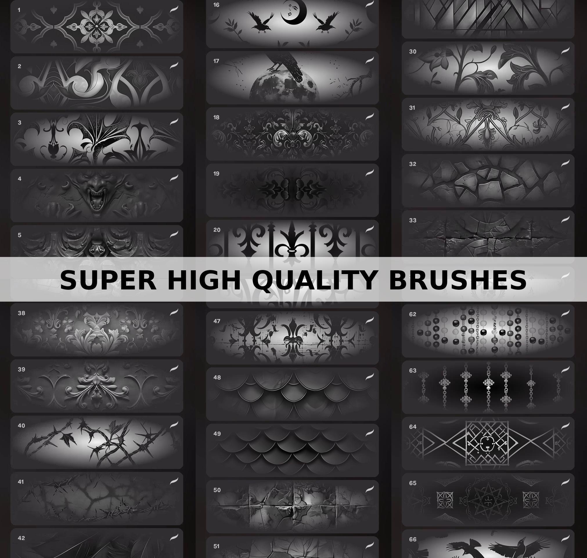 100+ Gothic Texture Procreate Brushes: Seamless Patterns (instant ...