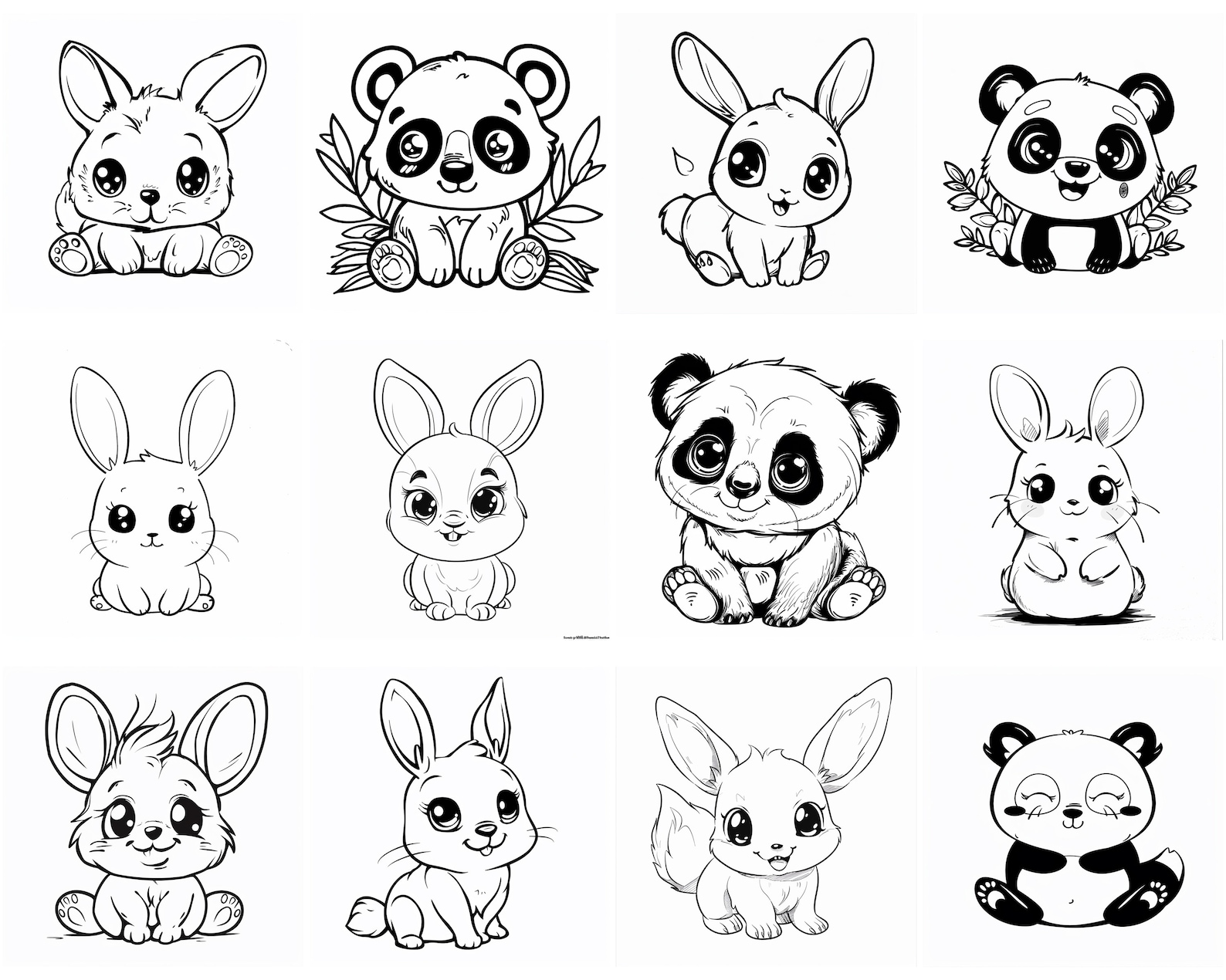 151+ Cute Kawaii Animals Procreate Brush Set | Stamps for Procreate ...