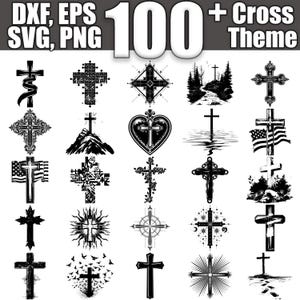 Cross SVG Bundle, Set of 100, Instant Digital Download svg png dxf eps