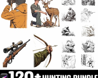 100+ Hunting Procreate Brush Set | Procreate Stamp Brushes | Instant Digital Download