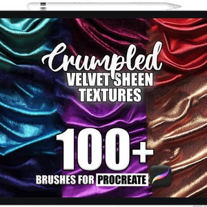 100+ Crumpled Velvet Sheen Texture Procreate Pattern brushes, Seamless Textures Procreate Brushes, Instant Download