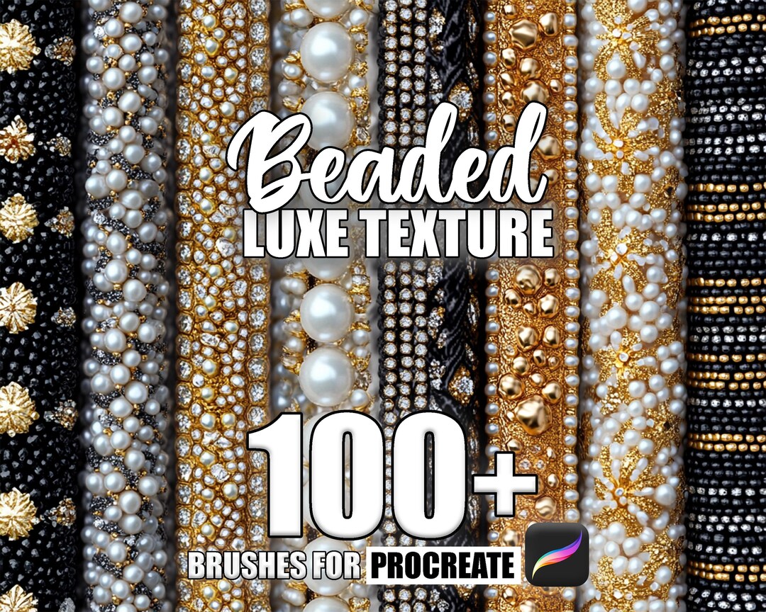 100+ Beaded Texture Procreate Brushes: Seamless Patterns (instant ...