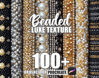 Más de 100 pinceles de textura con cuentas para Procreate: Patrones sin costuras (descarga instantánea)
