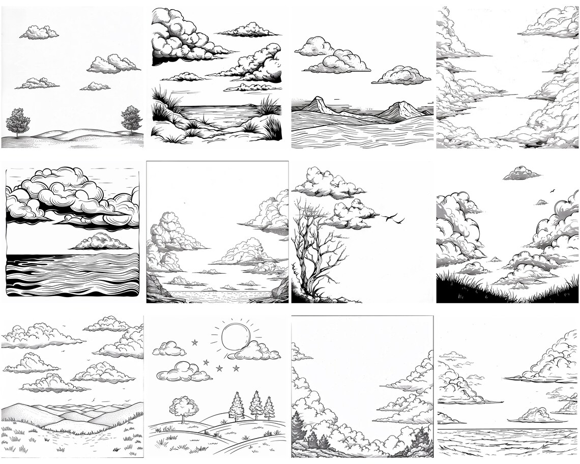 145+ Clouds Procreate Brush Set | Stamps for Procreate | Instant ...
