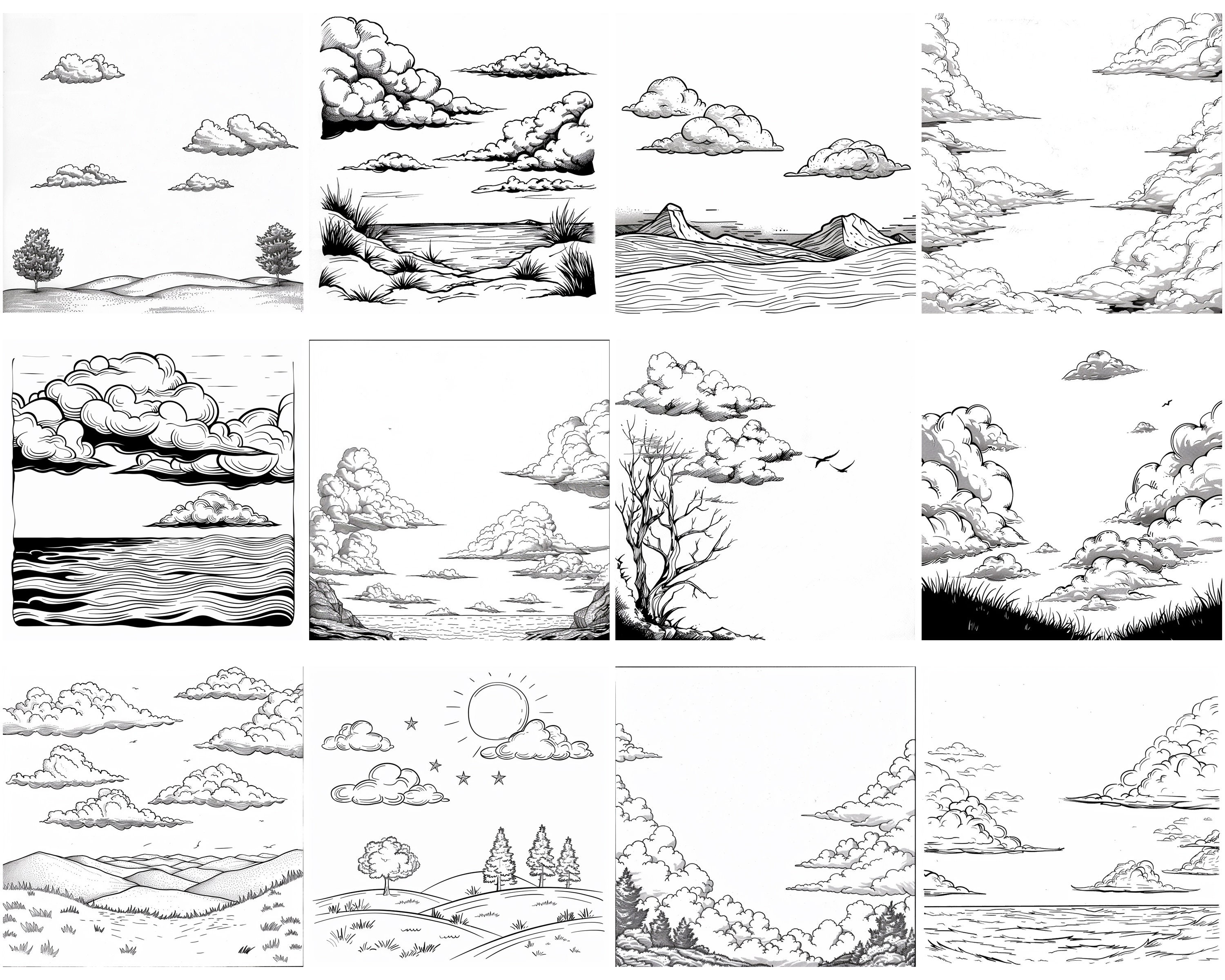 145+ Clouds Procreate Brush Set | Stamps for Procreate | Instant ...