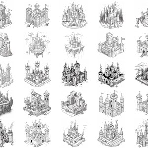100+ Isometric Castle Procreate Brush Set | Procreate Stamp Brushes ...