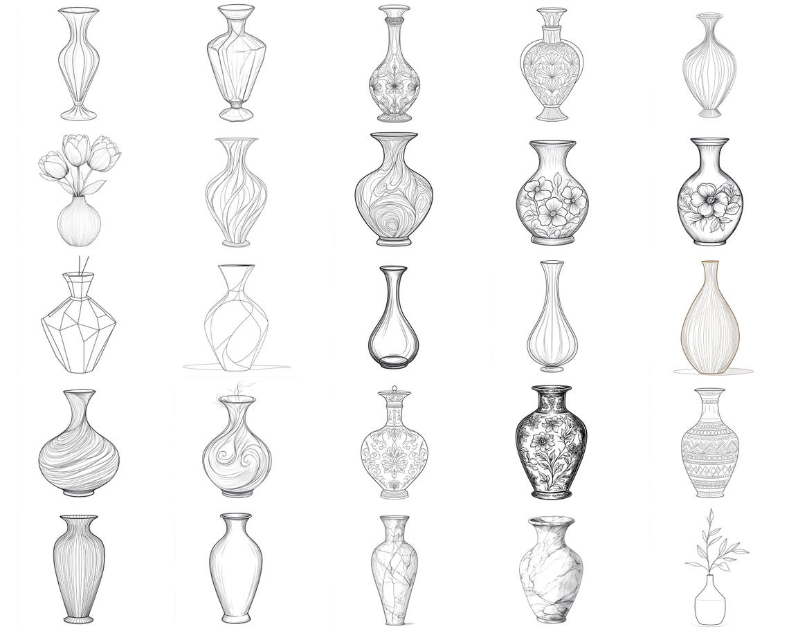 128+ Vase Procreate Brush Set | Stamps for Procreate | Instant Digital ...