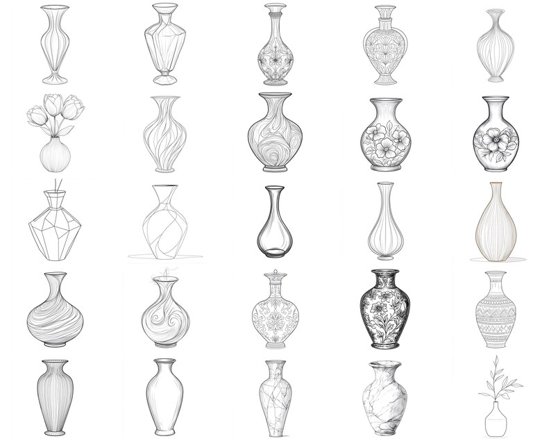 128+ Vase Procreate Brush Set | Stamps for Procreate | Instant Digital ...