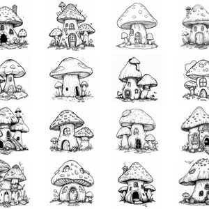 135+ Mushroom House Procreate Brush Set | Stamps for Procreate ...