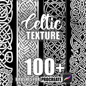 May include: Black and white Celtic knot patterns, 100+ brushes for Procreate. These digital brushes are ideal for creating intricate designs.