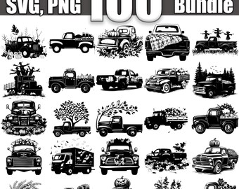 Fall Truck SVG Bundle, Set of 100, Instant Digital Download svg png dxf eps