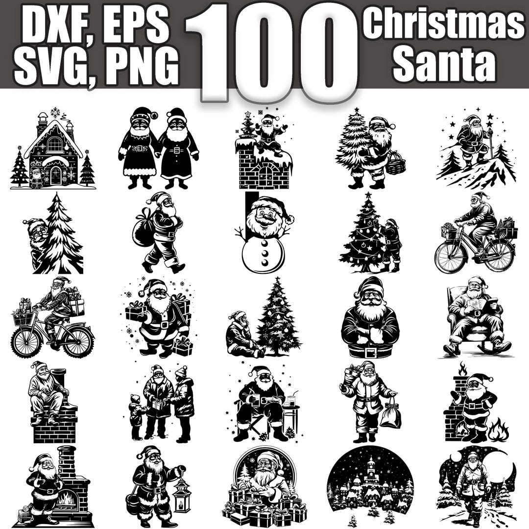 Santa Names Svg Christmas Santa SVG Bundle, Set of 100, Instant Digital Download Svg ...