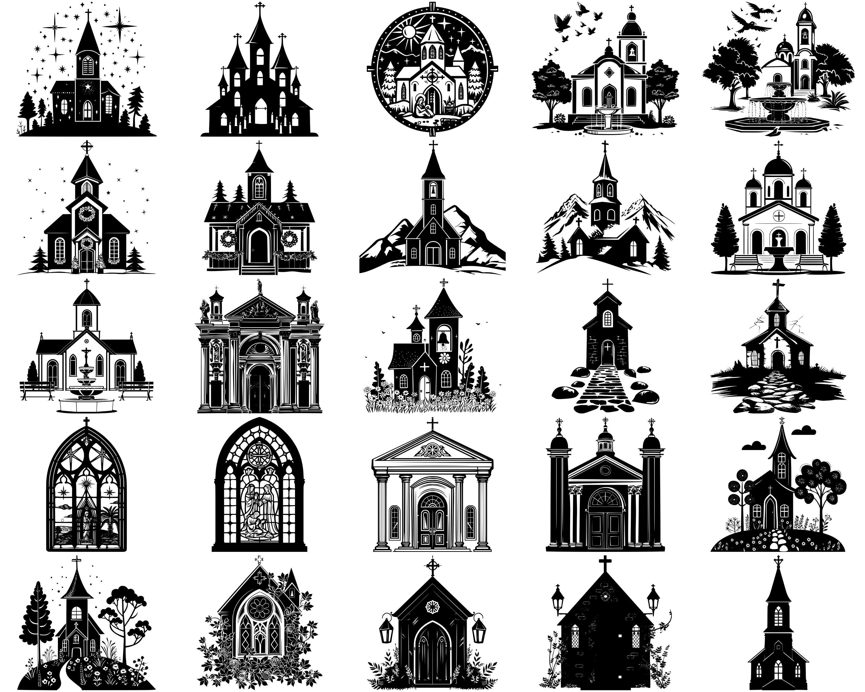 Church SVG Bundle, Set of 100, Instant Digital Download Svg Png Dxf Eps ...
